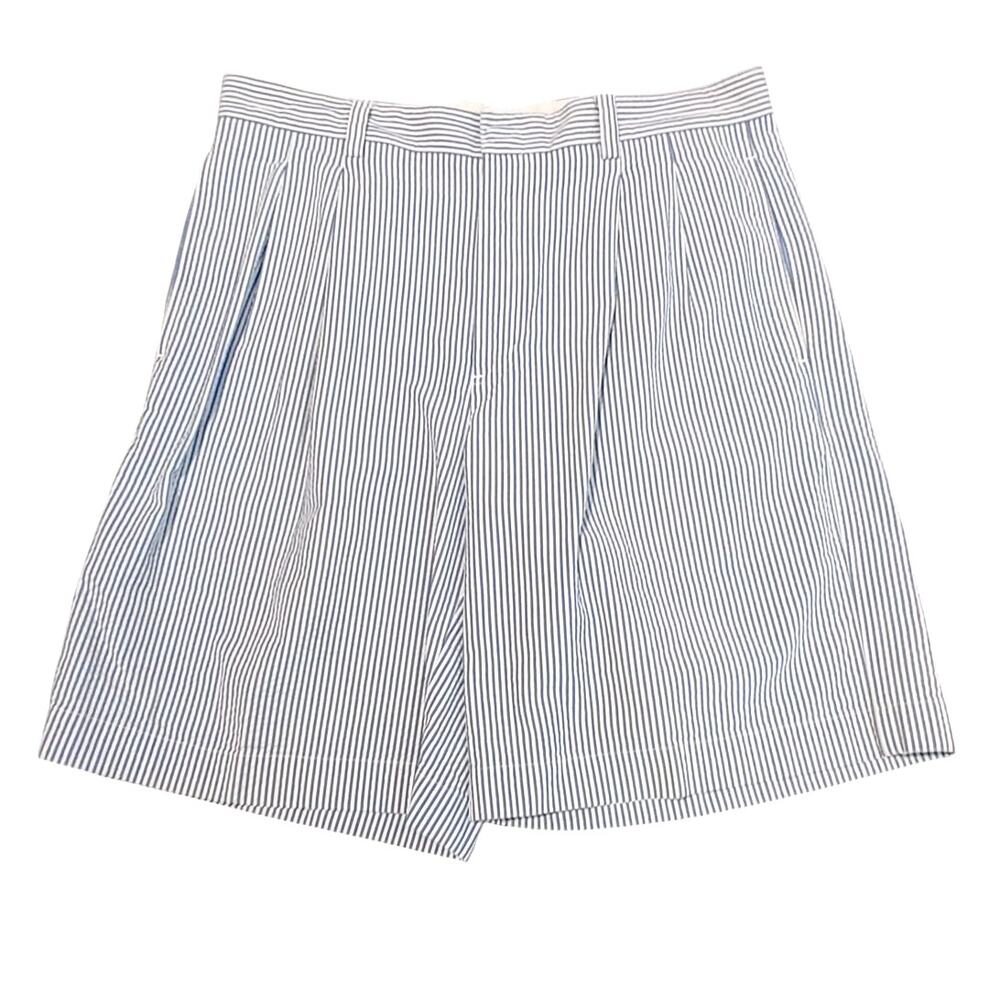 Cutter and Buck Seersucker Striped Pleated High Rise Culotte Short Womens US 32